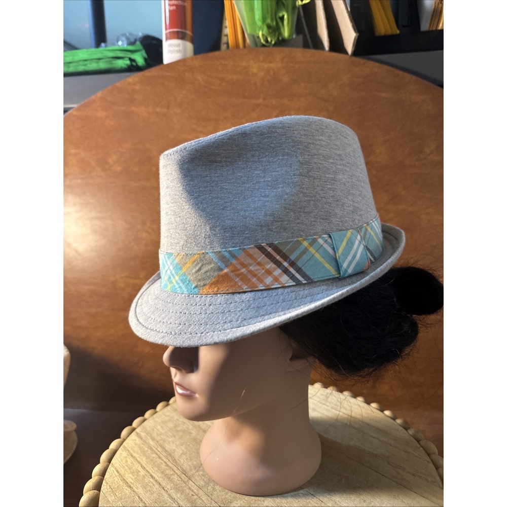 Route 66 Grey With Plaid Band Fedora Hat